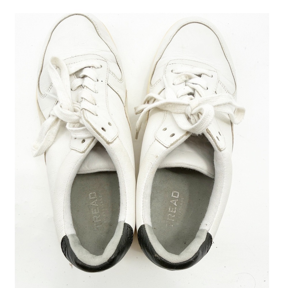 Everlane Tread Court Sneakers White Black Leather Low Top Trainers Womens 9 - Picture 4 of 11